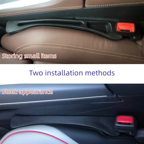 Car Seat Gap Filler Accessories,Storage Organizer Fit Car SUV Truck Fill The Gap Between Seat & Console Vehicle Console Side Pockets (Black)