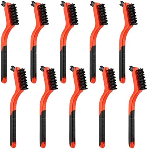 10PCS Nylon Cleaning Brushes for Tight Spaces, Non Scratch Detail Cleaning Brush Set for Window Tracks, Kitchen, Bathroom, Keyboard, Car Detailing & Household Cleaning