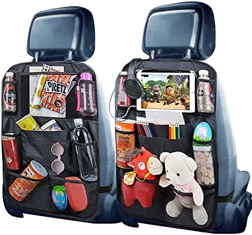Backseat Organizer for Kids with USB/Headphone Hole - 2 Pack
