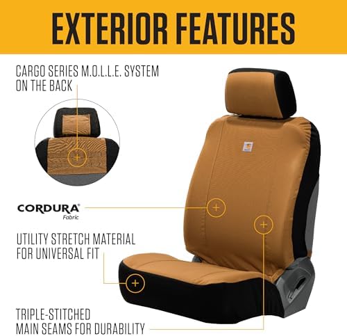 Carhartt Nylon Duck Front Seat Cover, Black (500D)