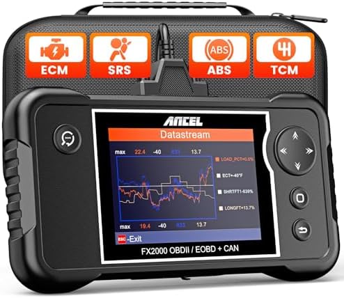 ANCEL FX2000 Plus OBD2 Scanner, ABS SRS Scan Tool with Protective Bag