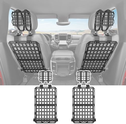 SZYANG Seatback Molle Panel Compatible with 2019-2026 Dodge Ram 1500 Headrest Organizer Molle Panel for 2 Seats Tactical Seat Back Organizers Replacement for 2019-2026 Dodge Ram 1500 Accessories