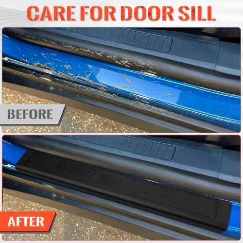 Door Sill Protector Compatible with 2022-2025 2026 Ford Maverick Outer Door Step Protector Side Edge Step Guard Car Door Dust Shield Cover 2024 Maverick Exterior Accessories (4PCS)