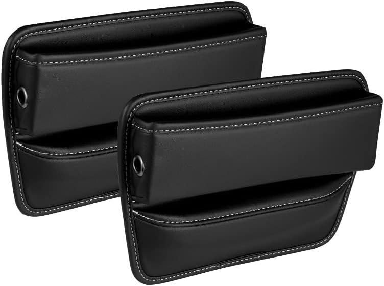 Riloer Car Organizers for Gap Leather Waterproof Car Seat Gap Fillers for Cars, Suvs, Trucks, Front Seat Gap Fillers for Phones, Keys, Cards, Glasses, Coffee