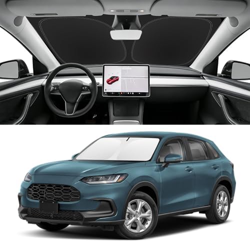 Custom Fit Windshield Sun Shade for Honda HRV 2023-2026, Blocks UV & Heat, Front Window Sunshade Accessories, Easy Fold & Store Keep Your Car Cooler