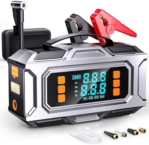 8000A Jump Starter with Air Compressor, 180PSI Auto-Shutoff Tire Inflator