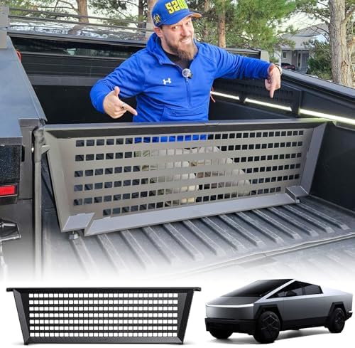Truck Bed Divider for Tesla Cybetruck Accessories 2023-2026, Adjustable Cargo Dividers Aluminum Modular Storage Organizer Molle Panels for Camping, Off-Road (NOT for 2026 Dual Motor AWD)