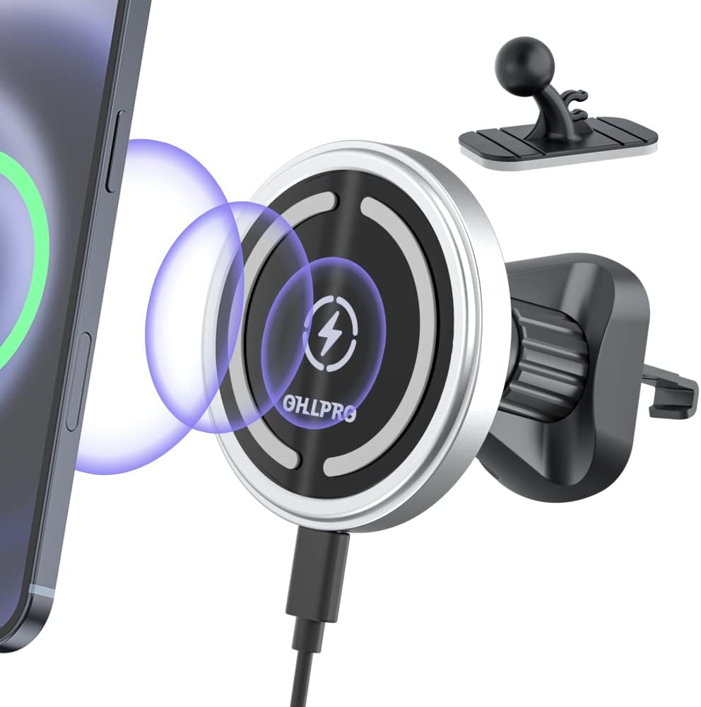 OHLPRO for MagSafe Car Mount Charger iPhone Wireless Car Charger