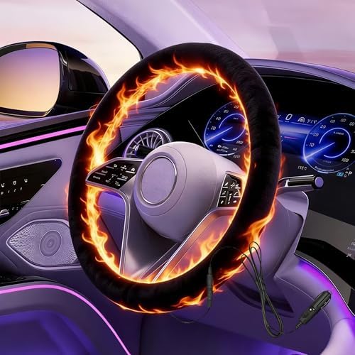 Heated Steering Wheel Cover – 12V Fast Heating PU Leather Car Wheel Warmer 260425
