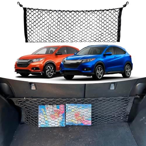 Envelope Style Trunk Mesh Cargo Net Compatible with Honda HRV HR-V LX EX Touring Sport 2013-2022 - Car Accessories - Premium Trunk Organizers and Storage - Cargo Net for SUV - Carrier Organizer