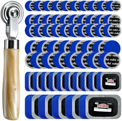 120 Pcs Tire Patches, Tire Repair Patch Kit Heavy Duty 5 Sizes Rubber Radial with 32, 42, 58, 65x80, 85x120 mm Emergency Repair Tool for Puncture Car Bus Truck Tractor Vehicle Motorcycle