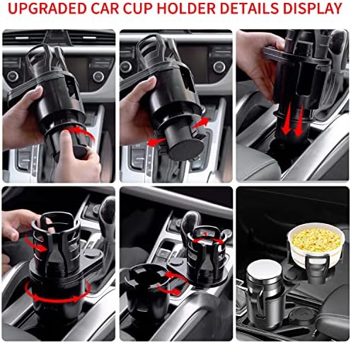 Cup Holder Expander for car 2 in 1 Multifunctional Car Cup Holder Extender Adapter with Adjustable Base Compatible with Hydro Flask, Yeti, Nalgene, 32/40 oz Large Bottles Drinks Mugs