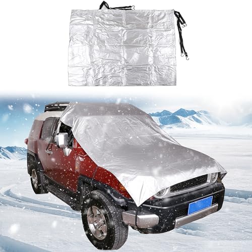 Car Extra Large Windshield Snow Cover Fit Toyot@ FJ Cruiser 2007-2021 Front Windshield Cover Protect Car Hood/Windshield/Wipers for Snow/Ice/UV/Rain/Frost/Windproof/Sunshade Cover Exterior Accessories
