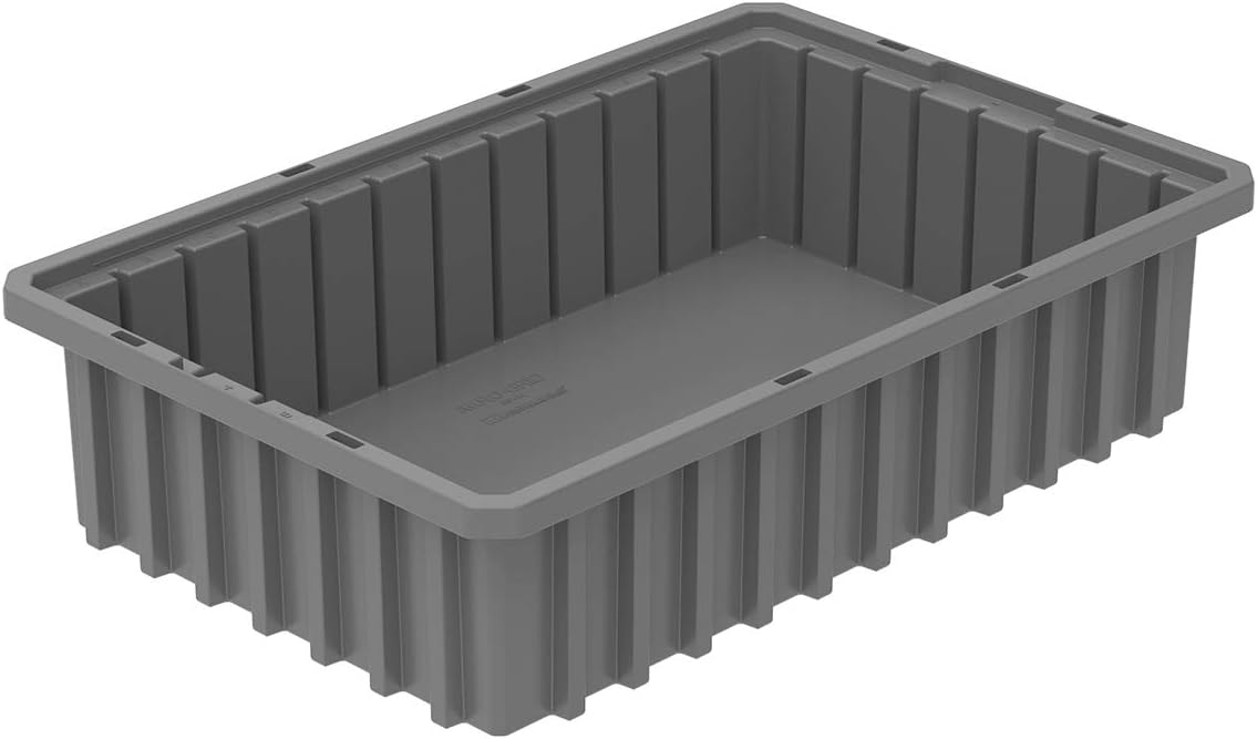 Akro-Mils - 33164BLUE 33164 Akro-Grid Plastic Slotted Dividable Modu Box Stackable Grid Storage Tote Container, (16-1/2-Inch L x 10-7/8-Inch W x 4-Inch H), (12 Pack), Blue