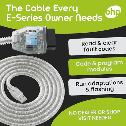 K DCAN Bimmercode USB OBD2 Cable for BMW E-Series Coding