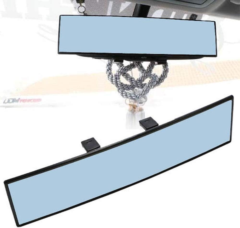 iJDMTOY Wide Angle Flat Rear Clip-On Rear View Mirror For Car Truck SUV