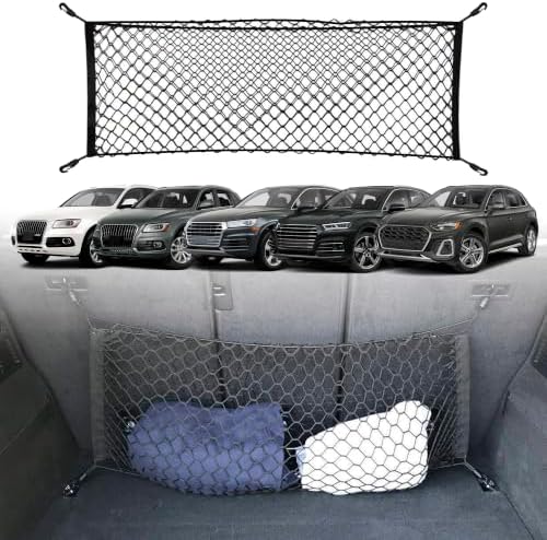 Envelope Style Automotive Elastic Trunk Cargo Net for Audi Q5 SQ5 Q5 Hybrid 2009-2024 - Premium Trunk Organizer and Storage - Luggage Net for Crossover - Car Organizer for Audi Q 5 SQ 5 Q 5