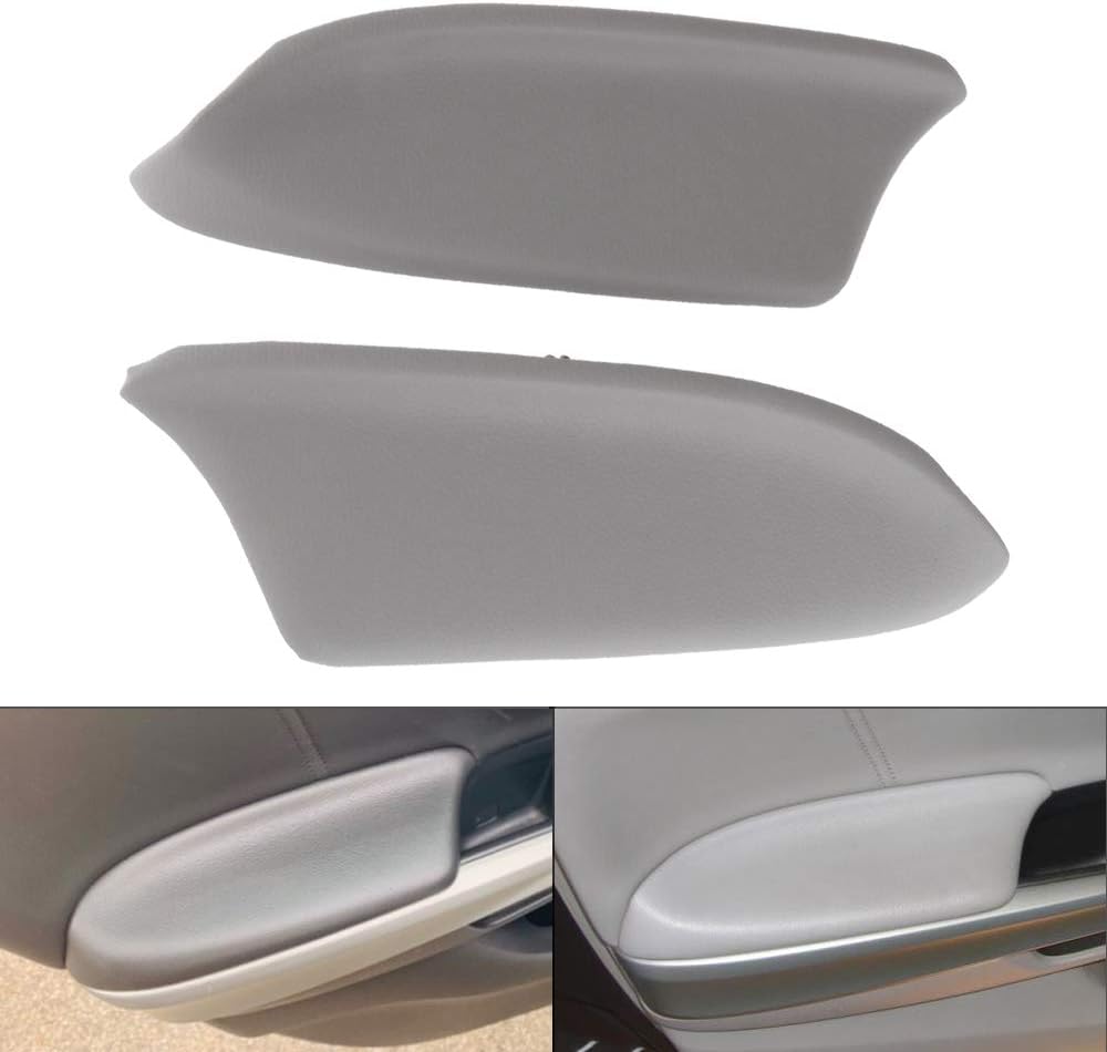 SCITOO Gray Front Door Panels Armrest Center Console Lid Armrest Cover Leather Compatible with 2007-2013 for Chevrolet for Silverado 1500 2500 3500
