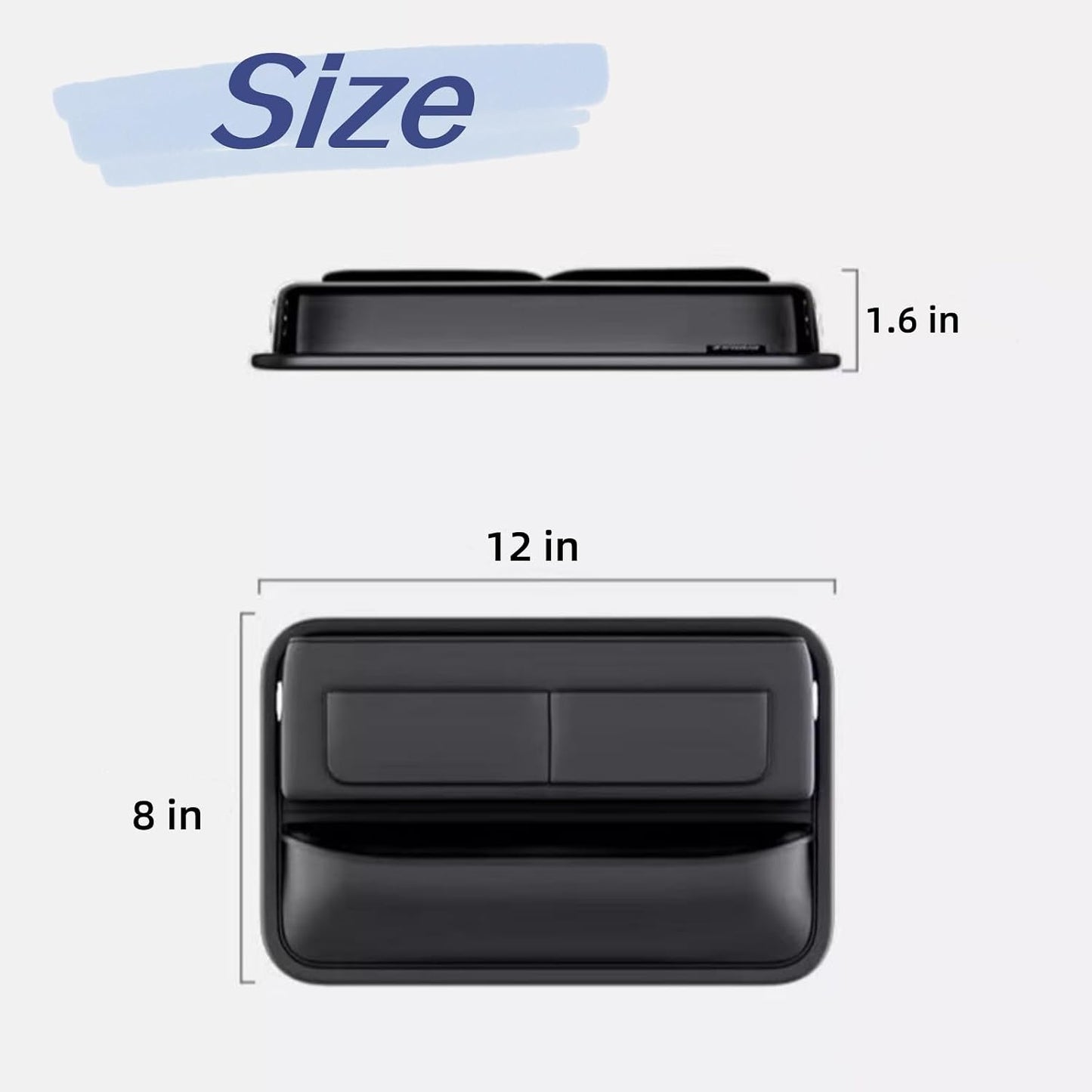 2 Pack Premium Car Seat Gap Filler Organizer - Universal Storage Box with Card Slots for Phones/Keys/Glasses, Fits Cars, SUVs & Trucks (Black)