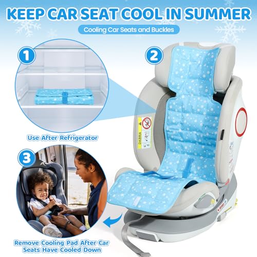 Orzbow Car Seat Cooling Pad with Insulated Bag, Carseat Cooler Pad for Babies Toddler Kids Infant, Portable Baby Cooling Pad for Hot Summer to Keep Comfortable, Blue