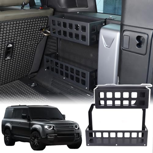 Trunk Right Organizer Compatible with Land Rover Defender 110 2020-2025 Aluminum Alloy Cargo Rack Modular Storage Box Shelf Trunk Right Side Organizer Storage Box Basket Accessories