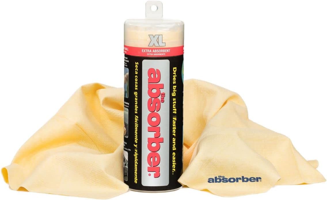 CleanTools the Absorber XL 18" x 29" - Synthetic Premium Drying Chamois Cloth for Cars and Trucks - Super Absorbent, Scratch-Free and Washable (Purple)