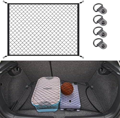 Elastic Cargo Net for SUV,Truck Net Organizer with ABS Hooks,39.3"x31.5" Stretch to 78.7"x63" Truck Bed Net for Car,Truck,Stretch Luggage Holder for Road Trip Camping Moving