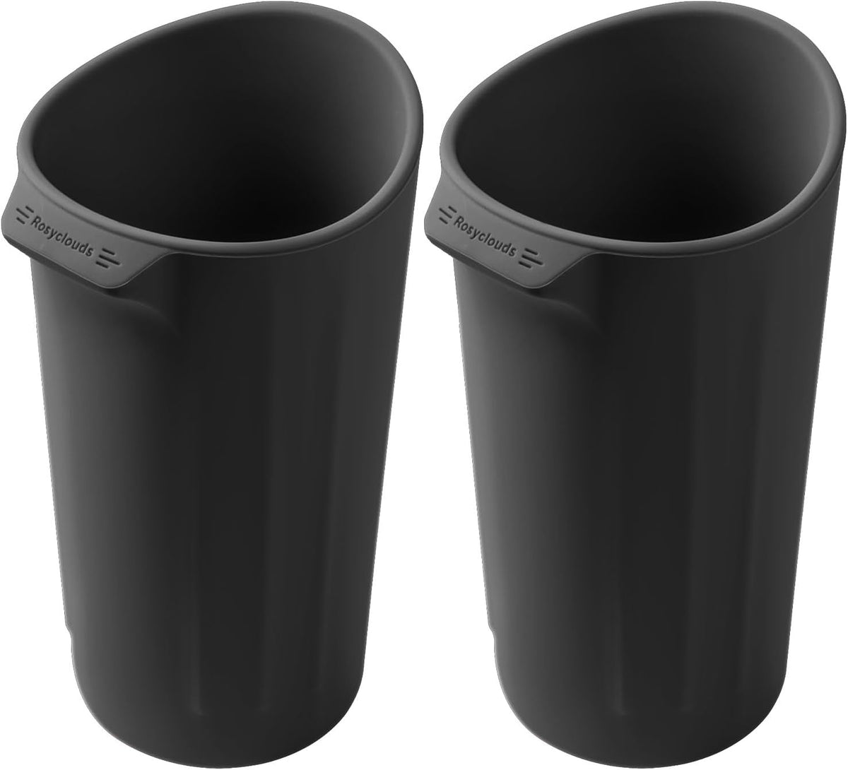 XmuxHai Car Trash Can, Silicone, Accessories for Interior Mini Garbage Can, Cup Holder Bin for Front and Rear Console, Door Pocket, Home Office Use, 2 Pack (Black)