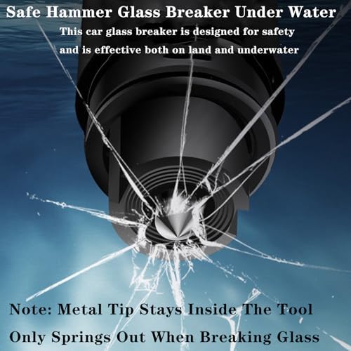 HHXS Window Breaker Seatbelt Cutter, 2026 Upgraded Car Escape Tool, Safe Hammer Glass Breaker Under Water, Portable & Compact Car Safety Device Break Window Emergency Tool(Red+Black)
