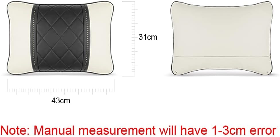 Car Pillows Napa Leather Car Seat Rest Cushion Car Lumbar Pillow for Mercedes Benz Maybach S-Class Lumbar Support Pillow car Accessories(Black)