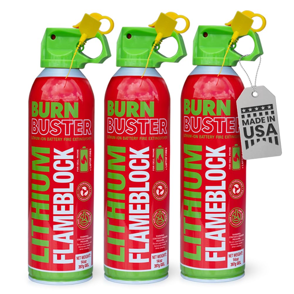 Lithium-Ion Fire Extinguishing Gel 1-Pack - Battery Fire Suppression Gel for Electronics, Stops Thermal Runaway, Non-Toxic, Eco-Friendly, 14oz Canister, Made in USA