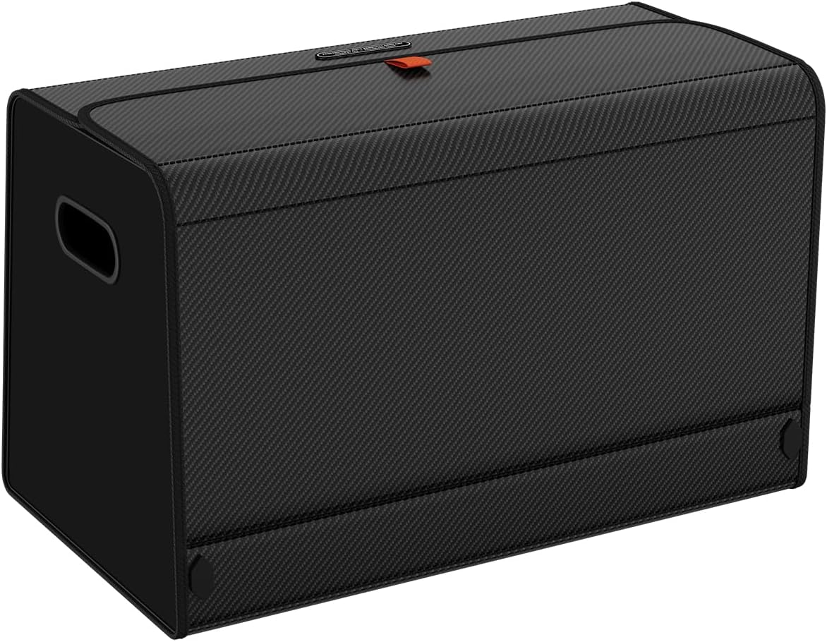 GMQ Car Trunk Organizer for SUV,Car Organizers and Storage with Collapsible Storage, Magnetic Lid Large Capacity for SUV, Truck, MPV (3D-Black, XXL-29.5×13×12.5 IN)
