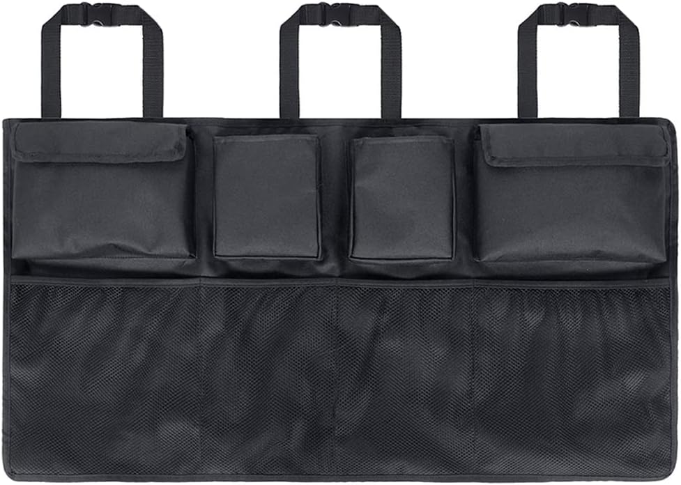 Tianle Backseat Trunk Organizer for Car - Durable Trunk Hanging Storage Bag with 4 Large Storage Pocket & 3 Adjustable Buckles Space Saving Expert (Black A)