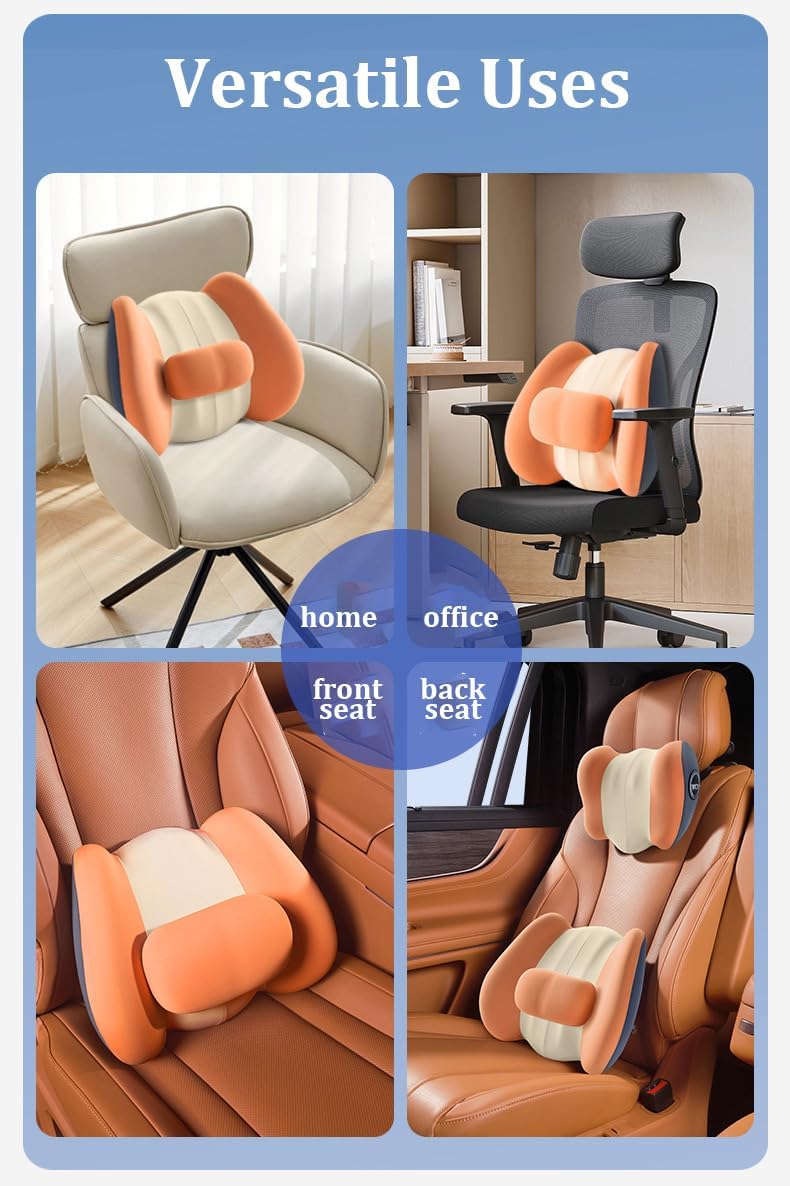 Headrest Pillow with Heat and Vibration Massage for Car Seats Office Chairs