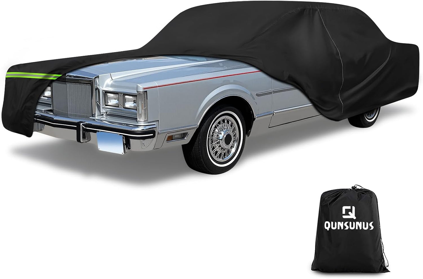 QUNSUNUS 6 Layer Car Cover for Ford Mustang 1964-1968 Waterproof All Weather 420D Windproof for Ford Mustang Car Cover Hail Protection with Zipper