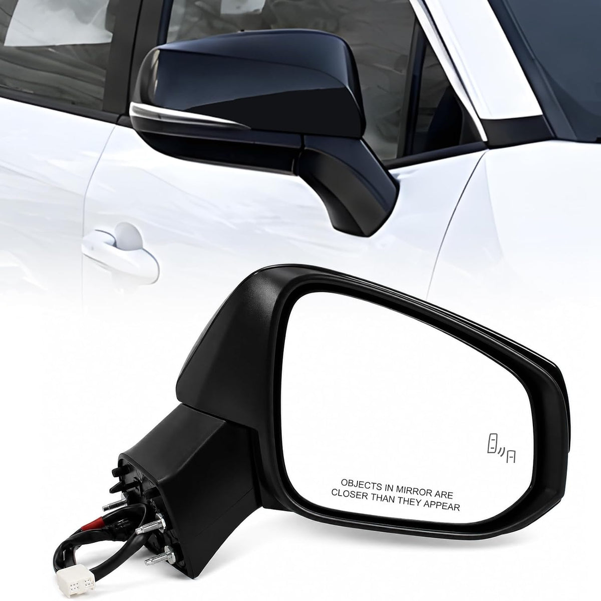 Left Driver Side Mirror Replacement Fit for 2019-2024 Toyota Rav4 8 Pins