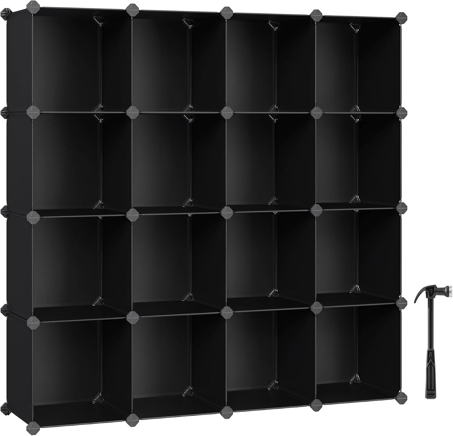SONGMICS Cube Storage Organizer, 12-Cube Closet Storage Shelves, Modular Bookcase, Black ULPC34HV1