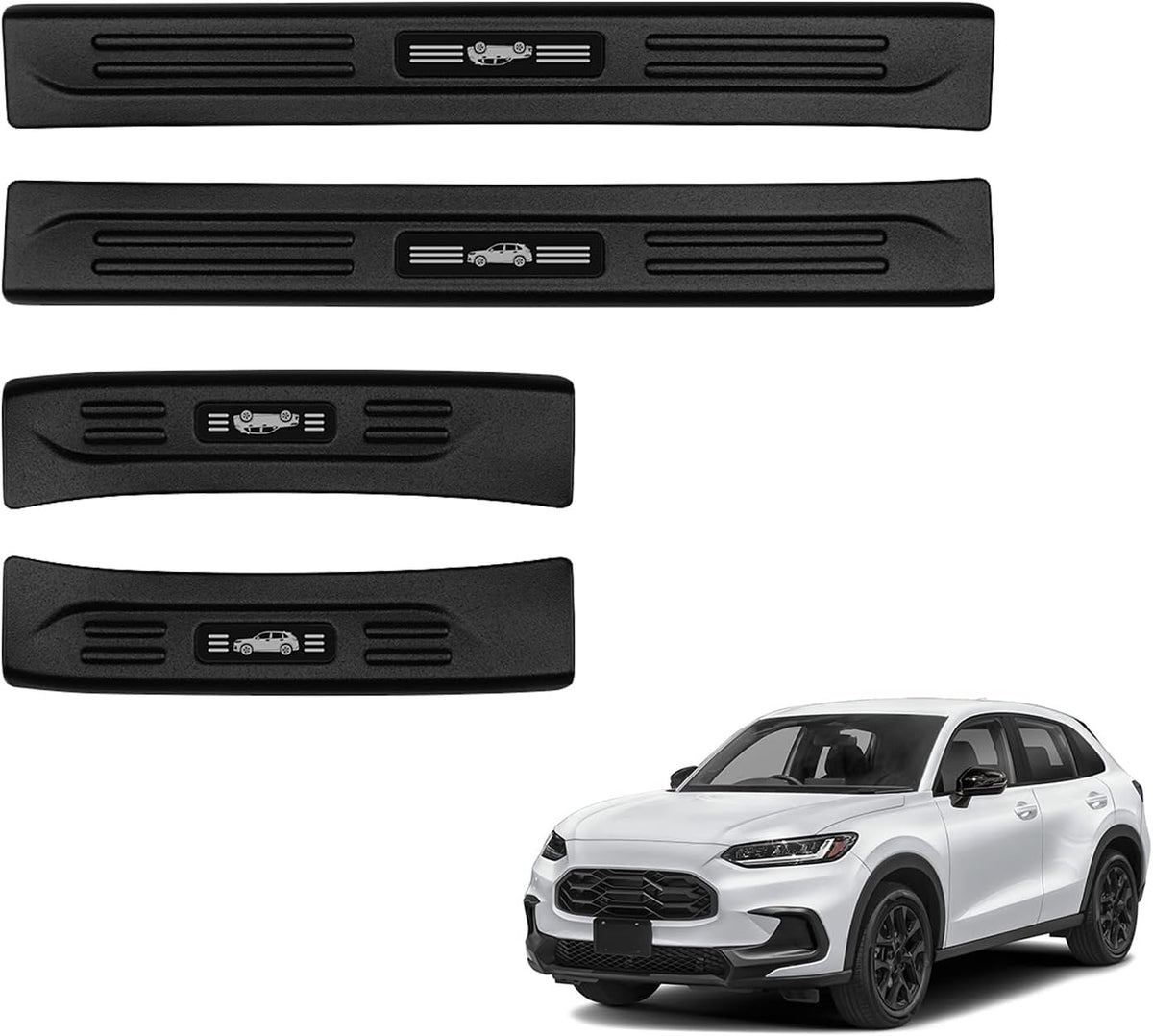 4PCS Car Door Edge Guards Door Sill Protector for Honda Passport 2019-2025 2026 Accessories ABS Plastic Material Matte Black Car Door Threshold Protection