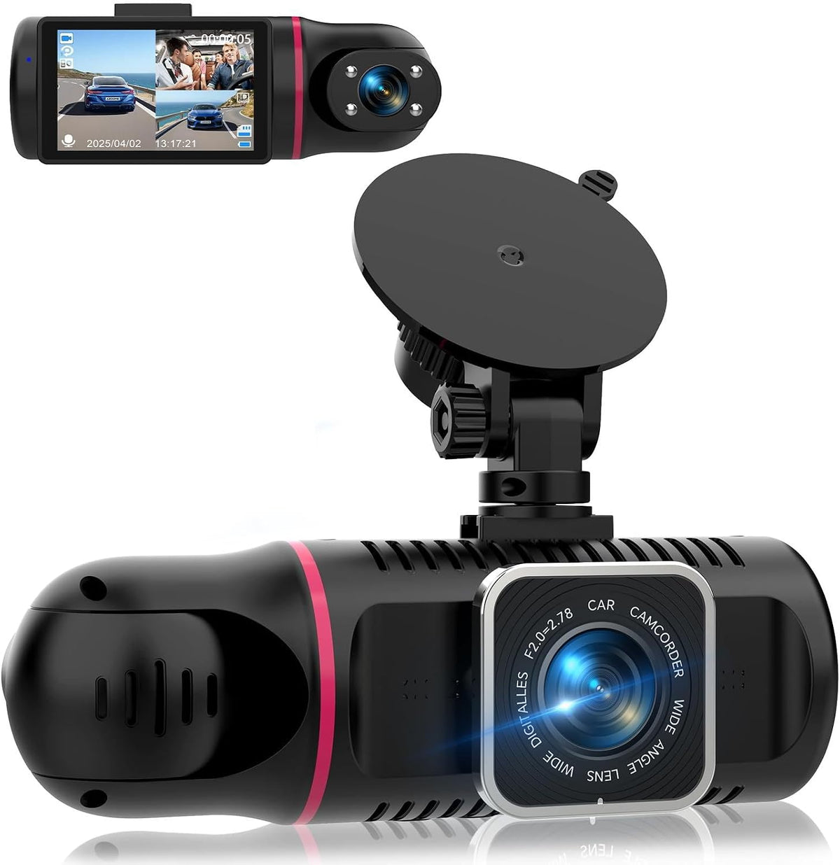 4K Dash Cam Front and Rear Camera with Voice Control