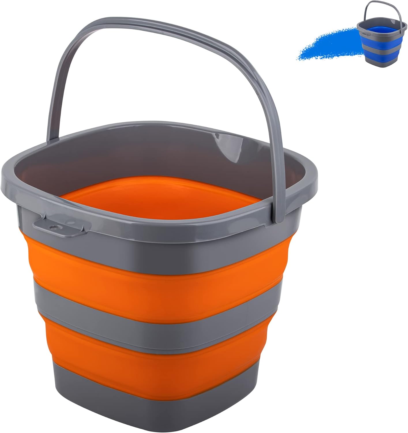 Collapsible Bucket with 1.32 Gallon (5L), Small Plastic Bucket for Sand or Beach, Portable Water Tub for Cleaning, Fishing Water Pail
