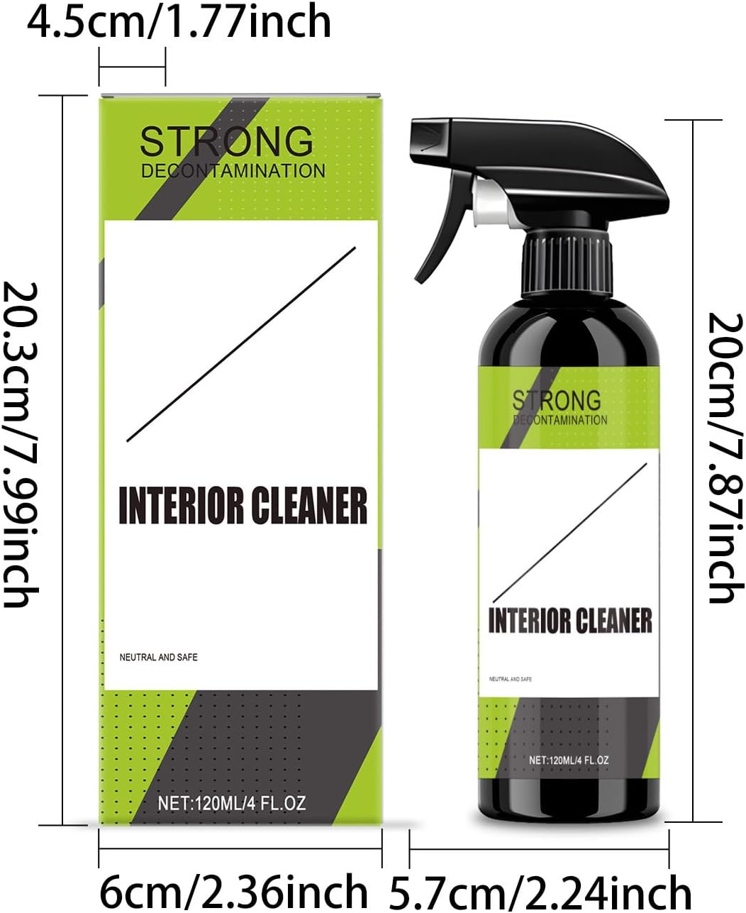Easy to Use Waterless Car Interior Sprayer for Quick of Seats Dashboards and Ceilings 120ml Waterless