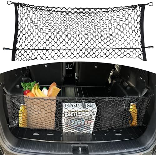 Envelope Style Trunk Mesh Cargo Net for KIA Sorento S LX EX SX 2021-2026 - Car Accessories - Premium Trunk Organizers and Storage - Cargo Net for SUV - Vehicle Carrier Organizer for KIA Sorento PHEV