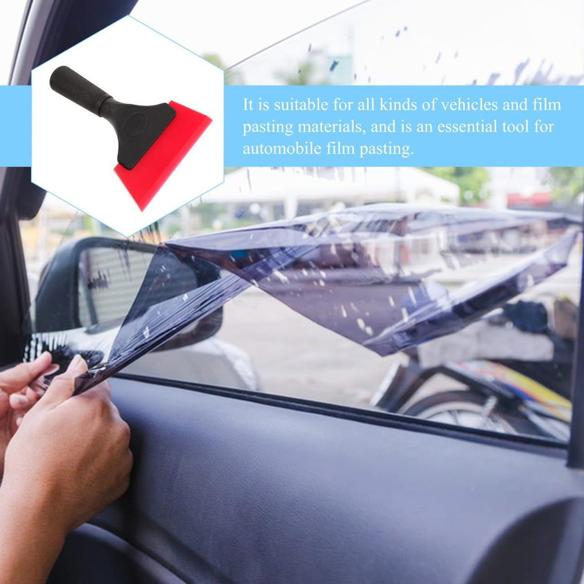 Luxshiny Car Tint Squeegee Window Film Scraper Set for Car Windows Mirror Shower Glass Vinyl Wrapping Tool for Stain and Bubble Removal 6.69 X 5.11 X 1.25 in