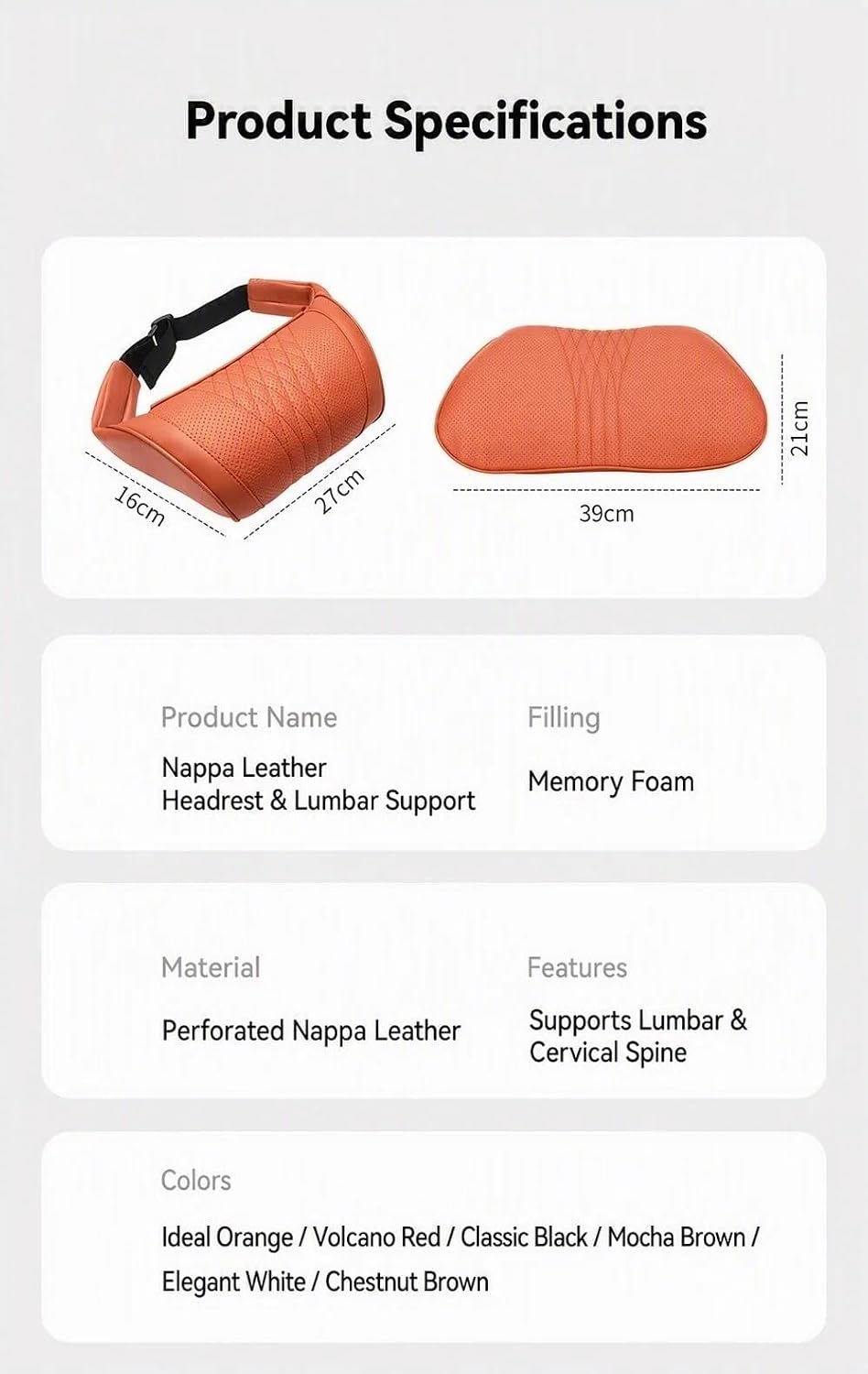 Universal Memory Foam Car Headrest Neck Pillow Ergonomic Auto Neck Cushion
