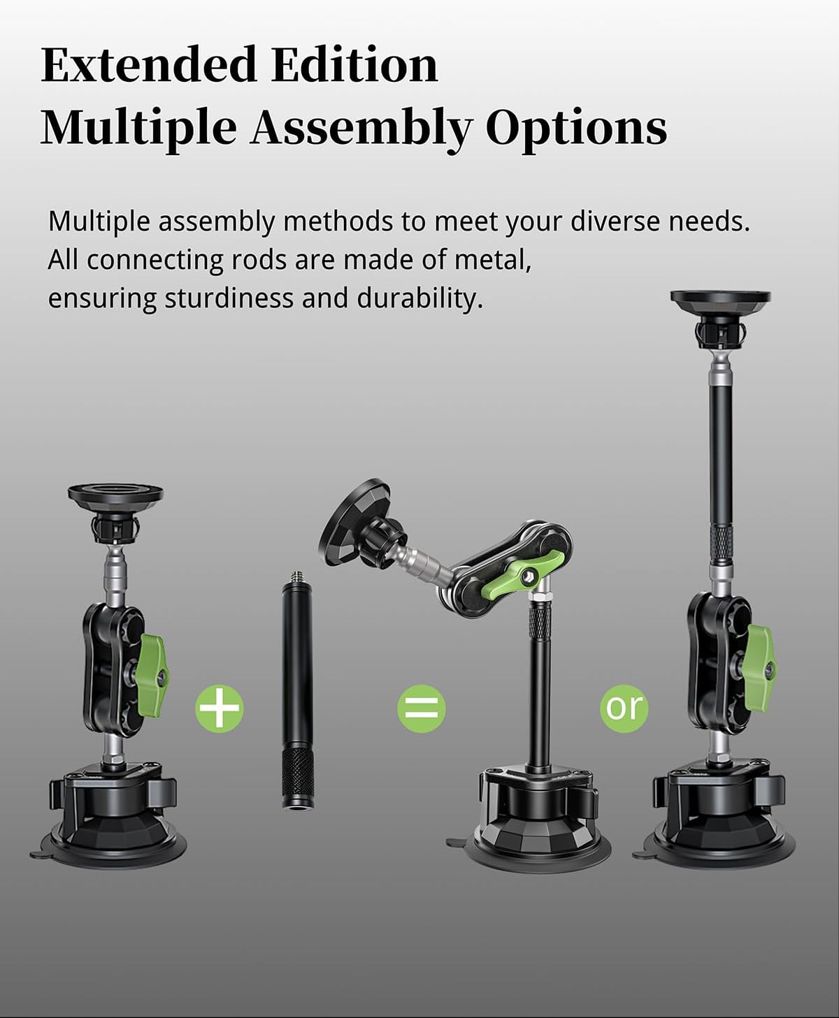 Magnetic Car Phone Holder, Ultra Stable Windshield Phone Mount, Strong Suction Cup & Powerful Magnetic, 360° Rotatable, Durable Premium Aluminum Alloy, for All Vehicles & All Smartphones