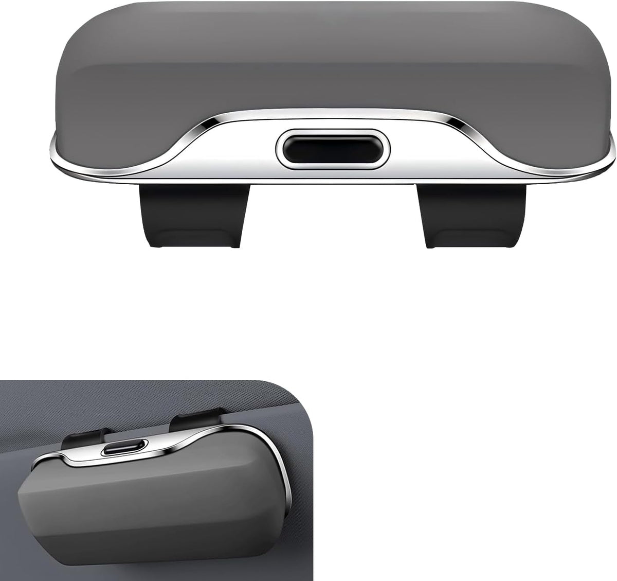 Car Visor Sunglass Holder, ABS Anti-scratch Eyeglasses Protection Case, Multi-function One-press Open Storage Box, Sun Visor Organizer Accessory for Most SUVs Sedans Trucks (Black)