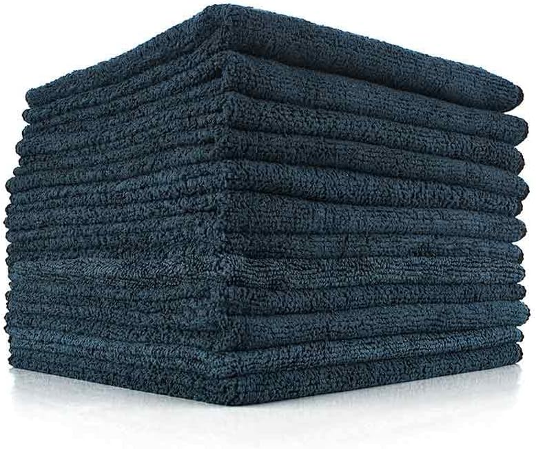 The Rag Company - All-Purpose Microfiber Terry Cleaning Towels - Commercial Grade, Highly Absorbent, Lint-Free, Streak-Free, Kitchens, Bathrooms, Offices, 300gsm, 12in x 12in, Light Blue (12-Pack)