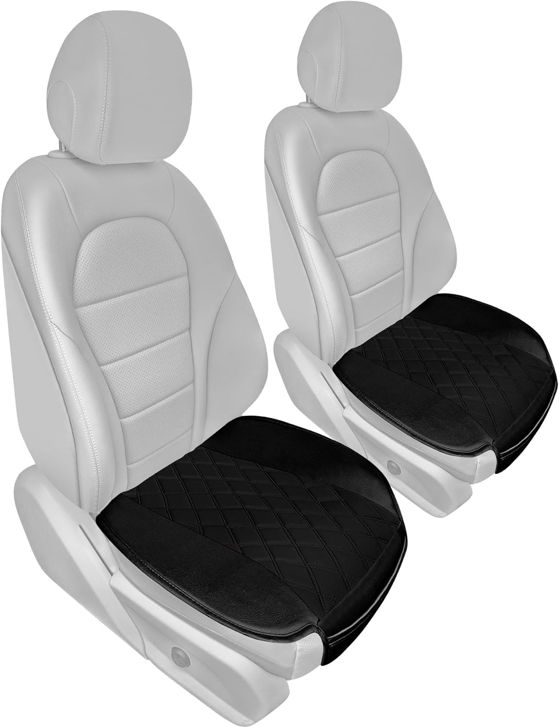FH Group Car Seat Cover Cushion - 2 Pack Seat Covers for Cars Trucks SUV, Faux Leather Car Seat Cushions, Waterproof Car Seat Cover Cushion, Universal Fit Car Seat protector Front Set Red