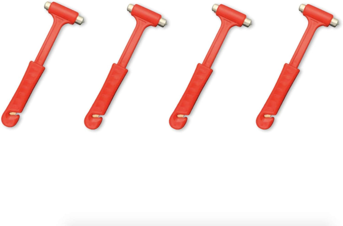 Life Saver Car Seat Belt Cutter & Instant Window Break Hammer - Escape A Fire Burning Or Water Sinking Emergency (4-Pack, Orange Premium 2-in-1 (Cutter & Hammer))