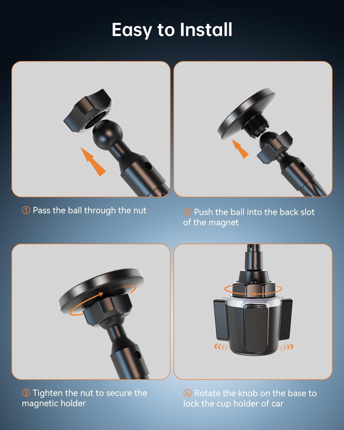 for Round Car Cup Holder Phone Holder MagSafe with Metal Holder
